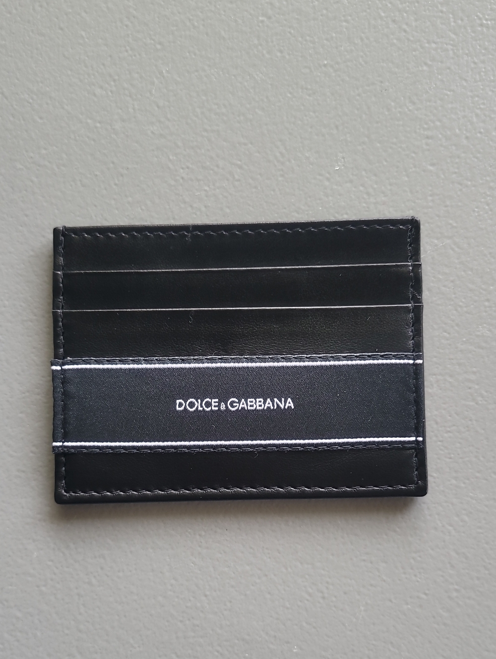 Dolce & Gabbana Black Calfskin Leather Card Holder